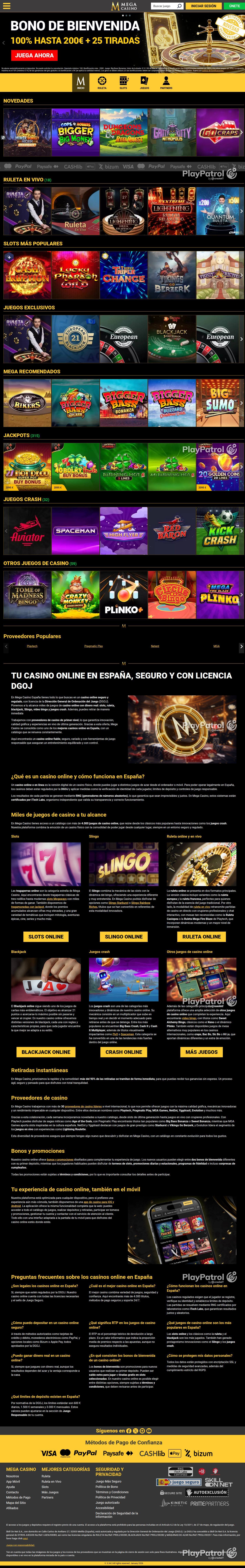 Full capture of Mega Casinos recorded during the scan