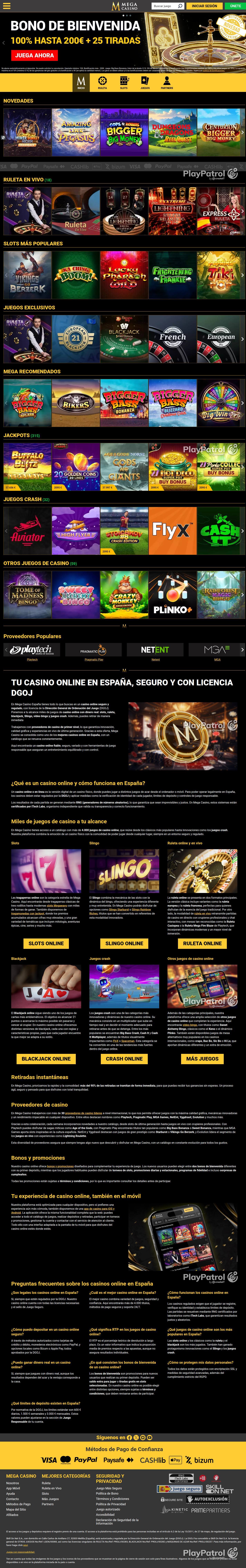 Full capture of Mega Casinos recorded during the scan