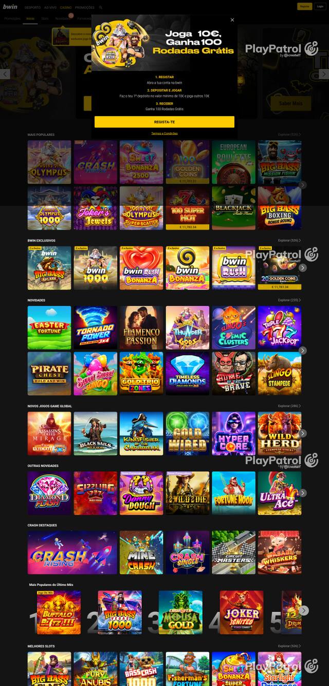 Capture of the front page of bwin.pt (bwin.pt) on 21 October 2026