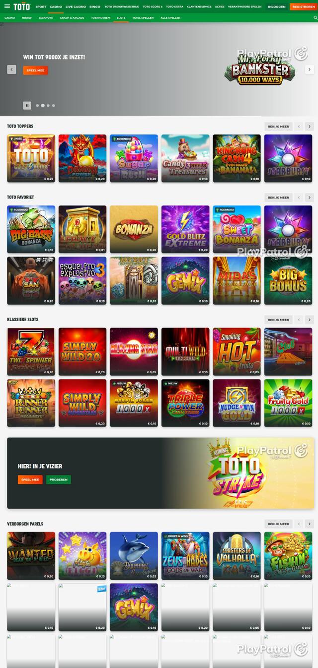 Capture of TOTO Casino recorded during the scan