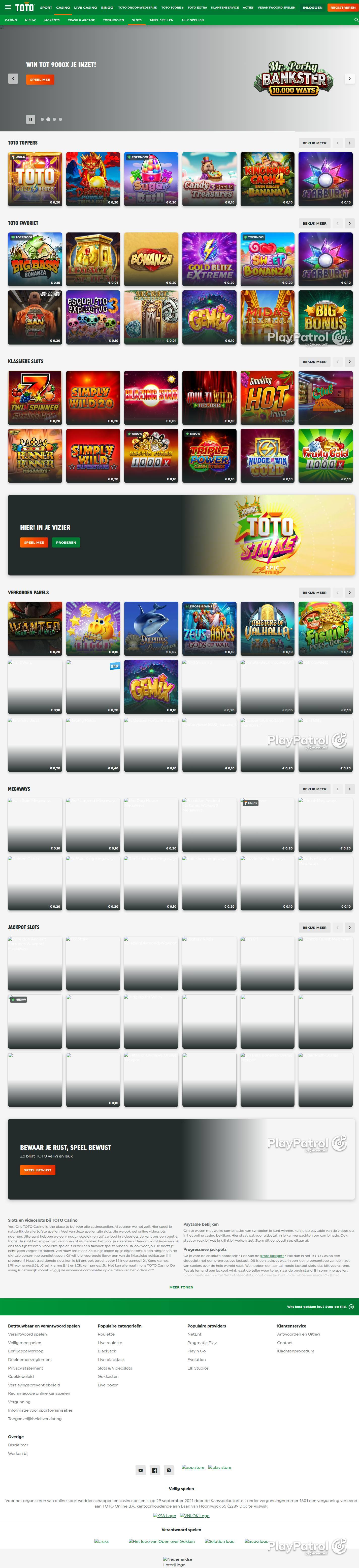 Full capture of TOTO Casino recorded during the scan