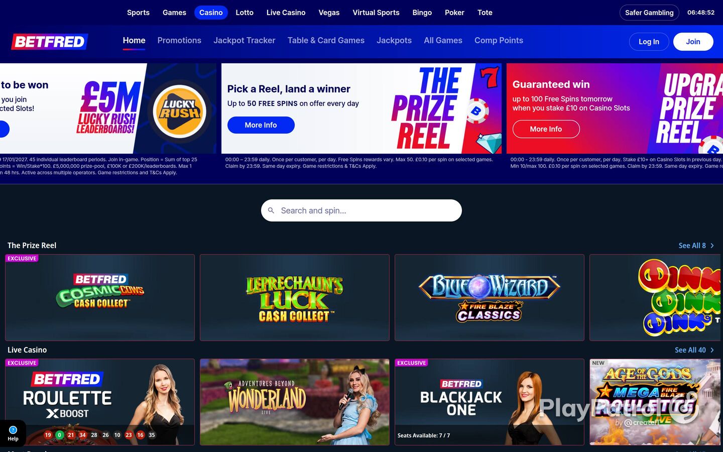 Full capture of Betfred recorded during the scan