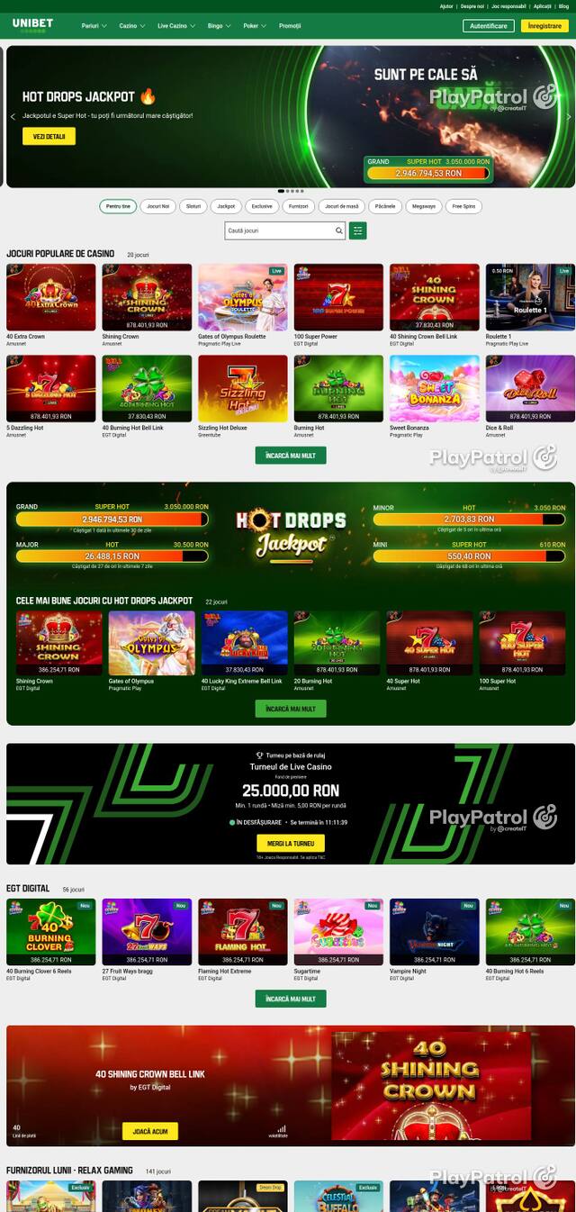 Capture of Unibet recorded during the scan