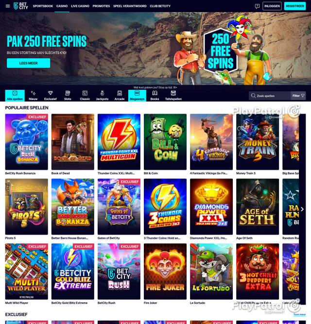 Homepage capture of BetCity recorded during the scan