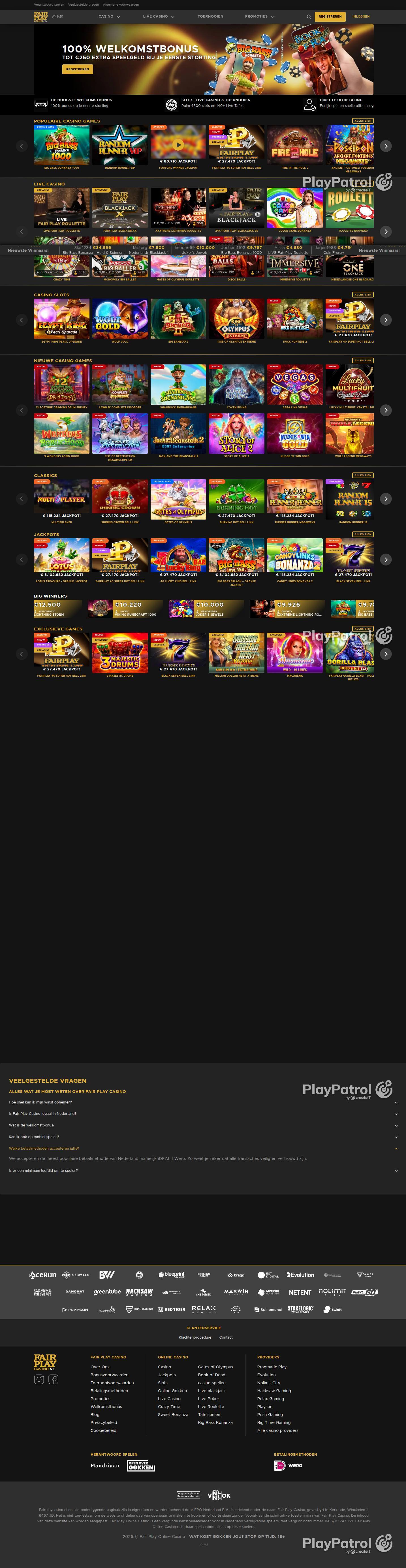 Full capture of Fair Play Casino recorded during the scan