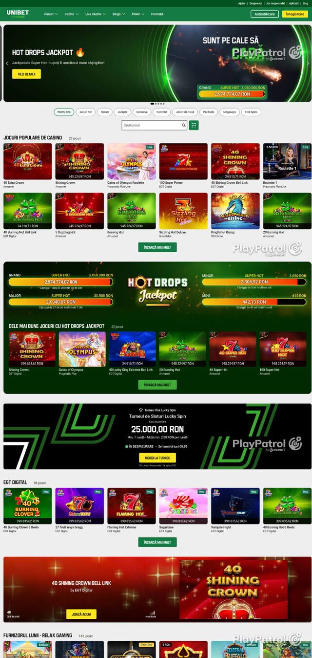 Capture of Unibet recorded during the scan