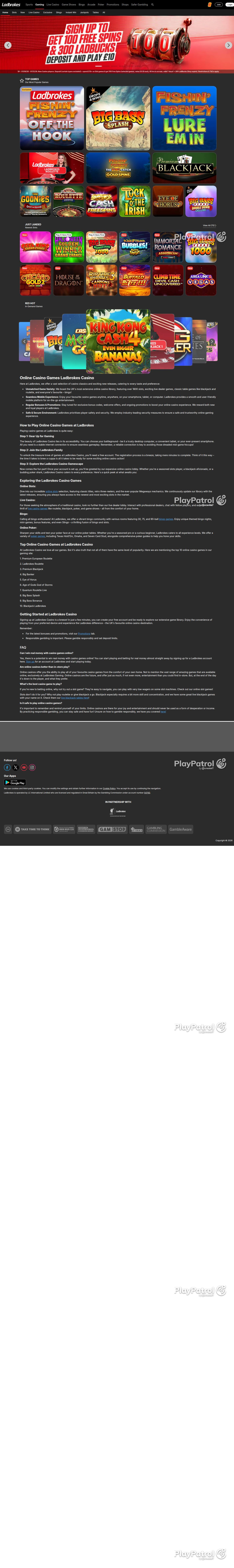 Full capture of Ladbrokes recorded during the scan