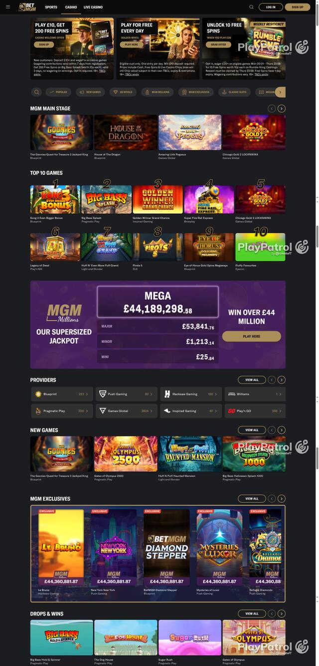 Capture of the front page of BetMGM UK (betmgm.co.uk) on 15 October 2026