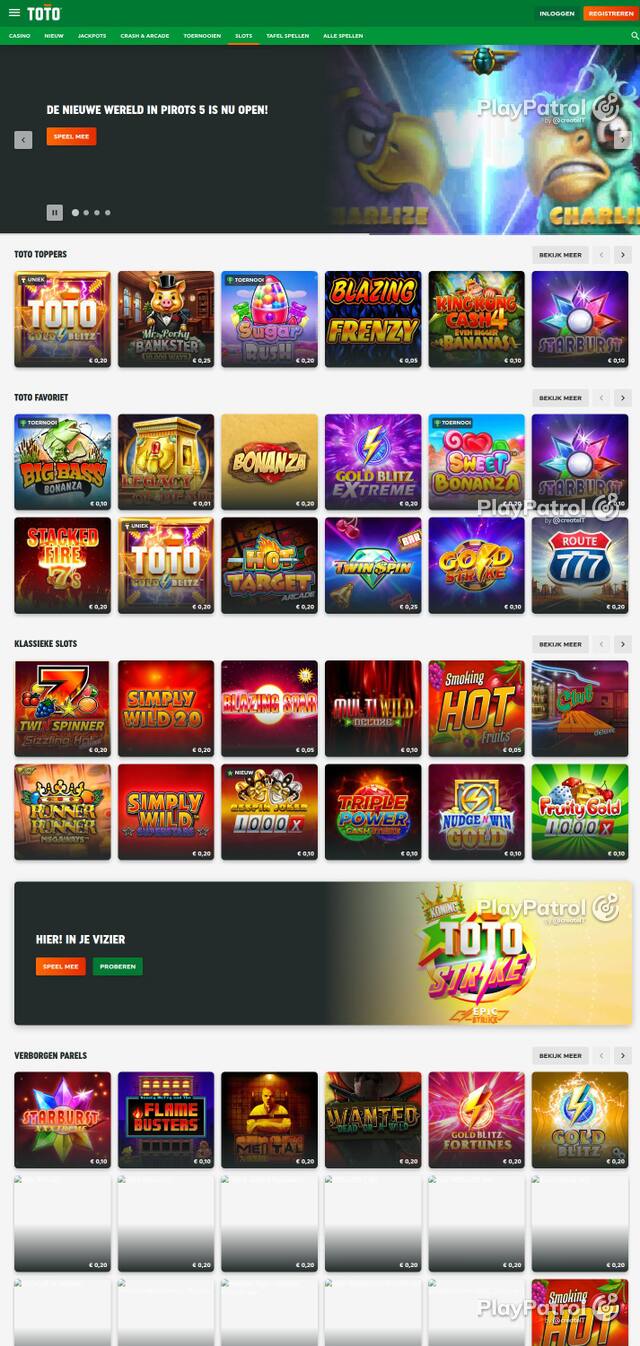 Capture of TOTO Casino recorded during the scan