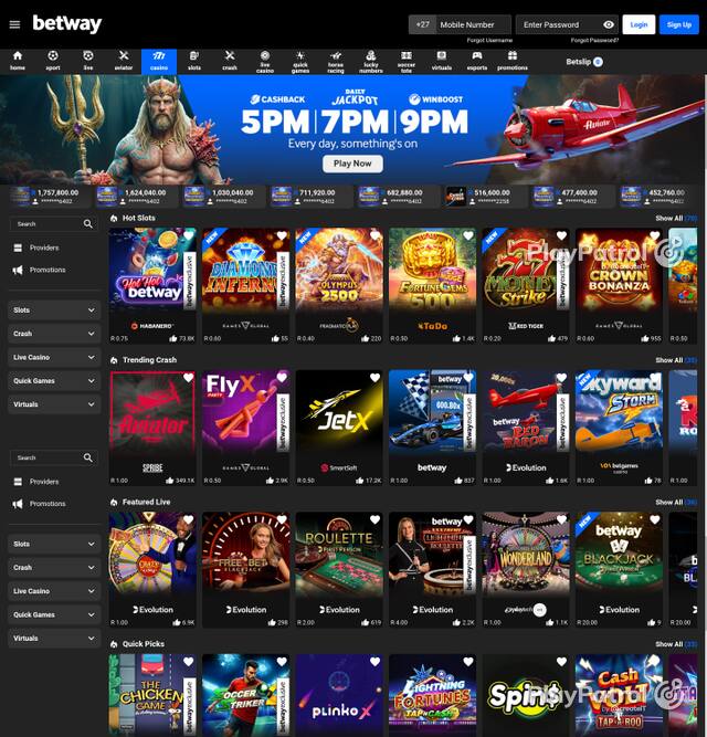 Capture of the front page of betway.co.za (betway.co.za) on 5 October 2026