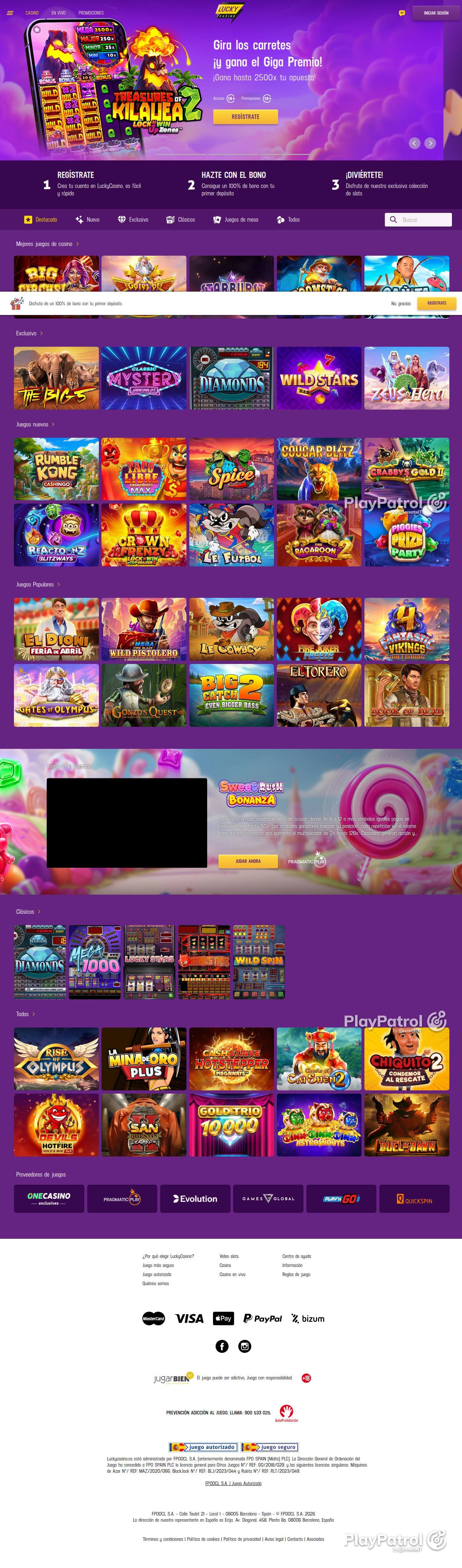 Full capture of Lucky Casino recorded during the scan