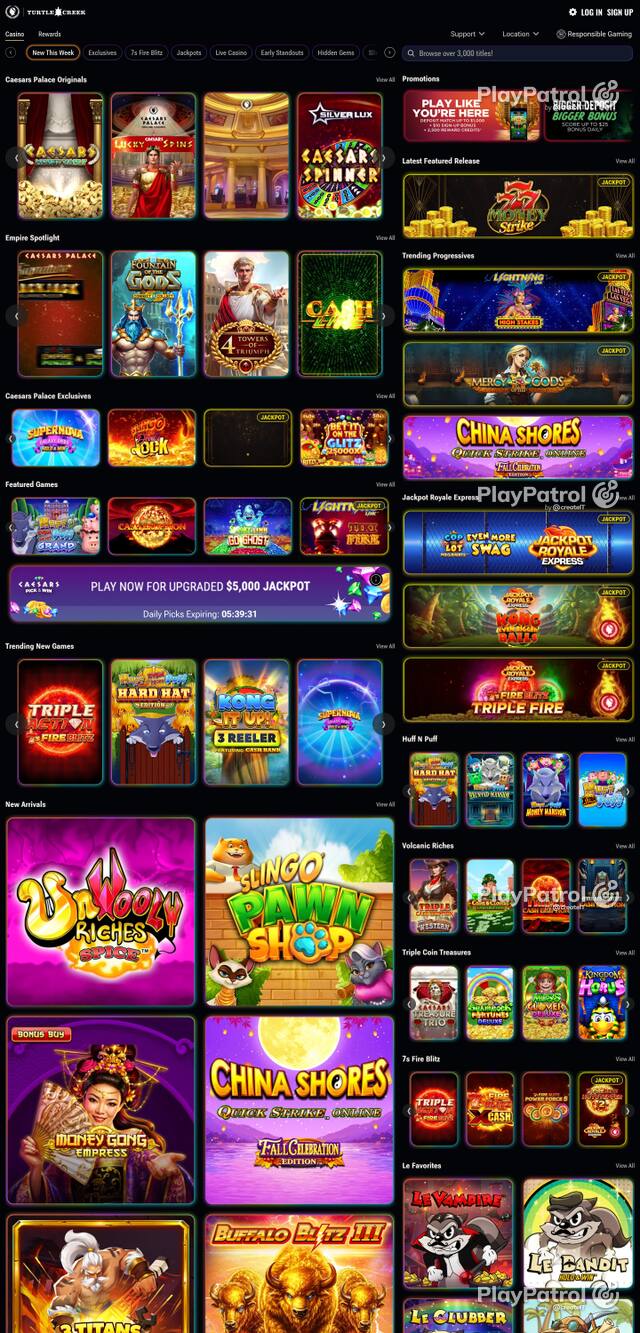 Capture of the front page of caesarspalaceonline.com (caesarspalaceonline.com) on 30 October 2026