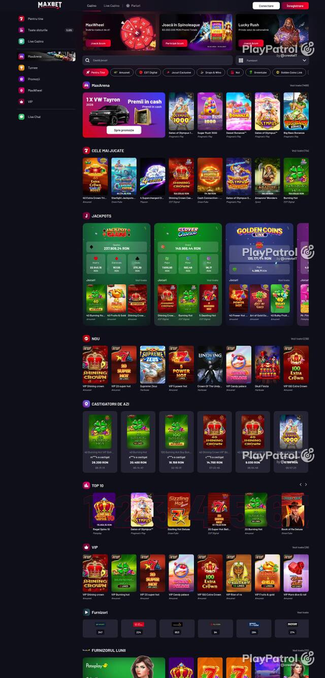 Homepage capture of Maxbet recorded during the scan