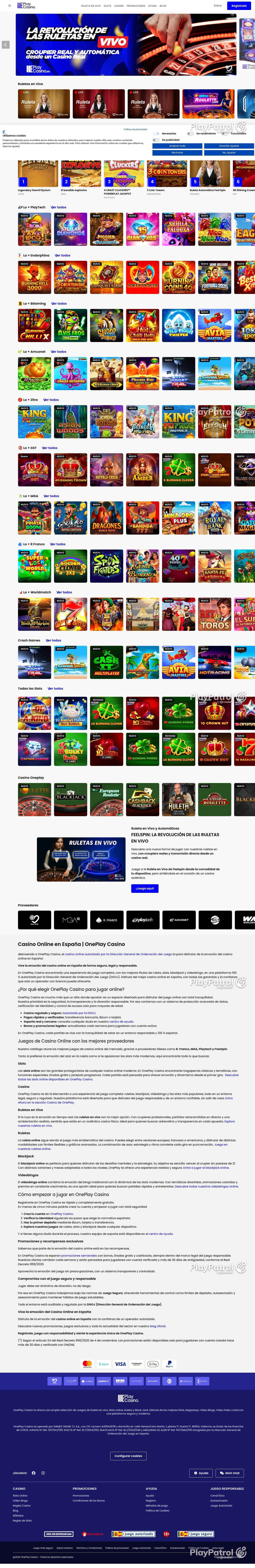 Open the capture of OnePlay Casino from 17 September 2026
