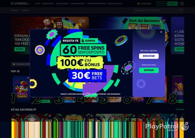 Capture of the front page of solverde.pt (solverde.pt) on 23 October 2026