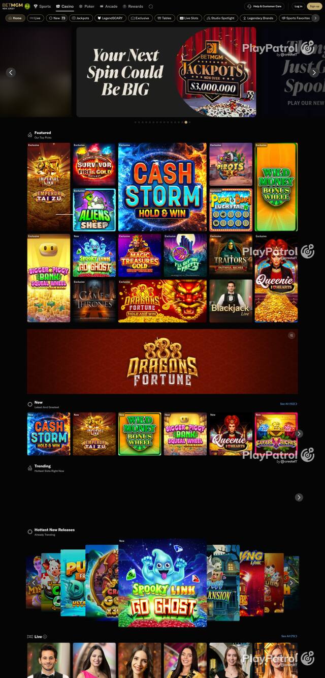 Capture of the front page of nj.betmgm.com (nj.betmgm.com) on 25 October 2026