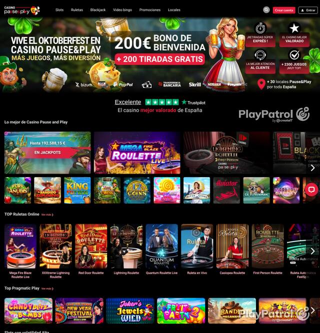 Capture of Casino Pause and Play recorded during the scan