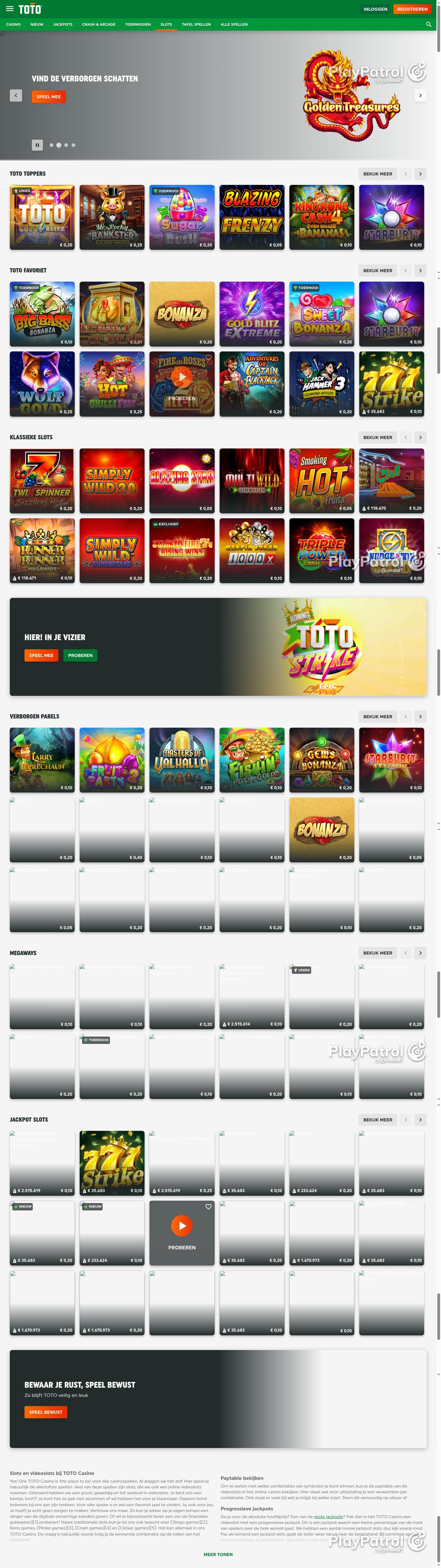 Full capture of TOTO Casino recorded during the scan