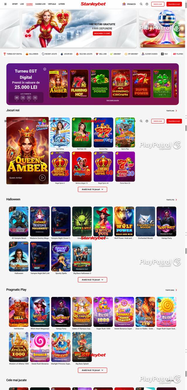 Capture of the front page of Stanleybet (stanleybet.ro) on 30 October 2026