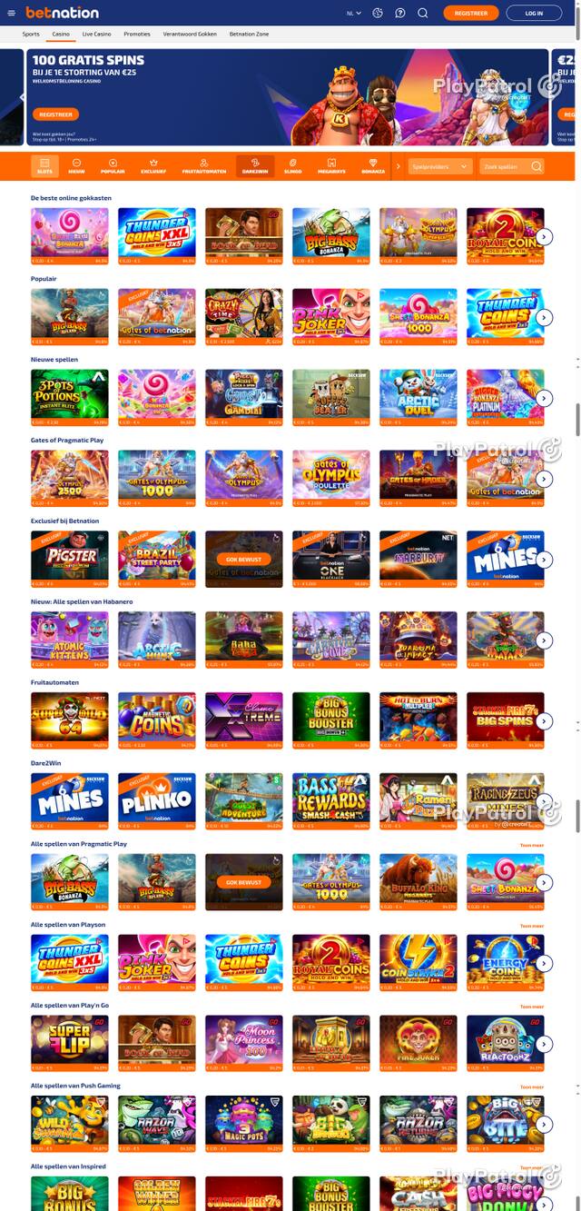 Capture of the front page of BetNation (betnation.nl) on 21 October 2026