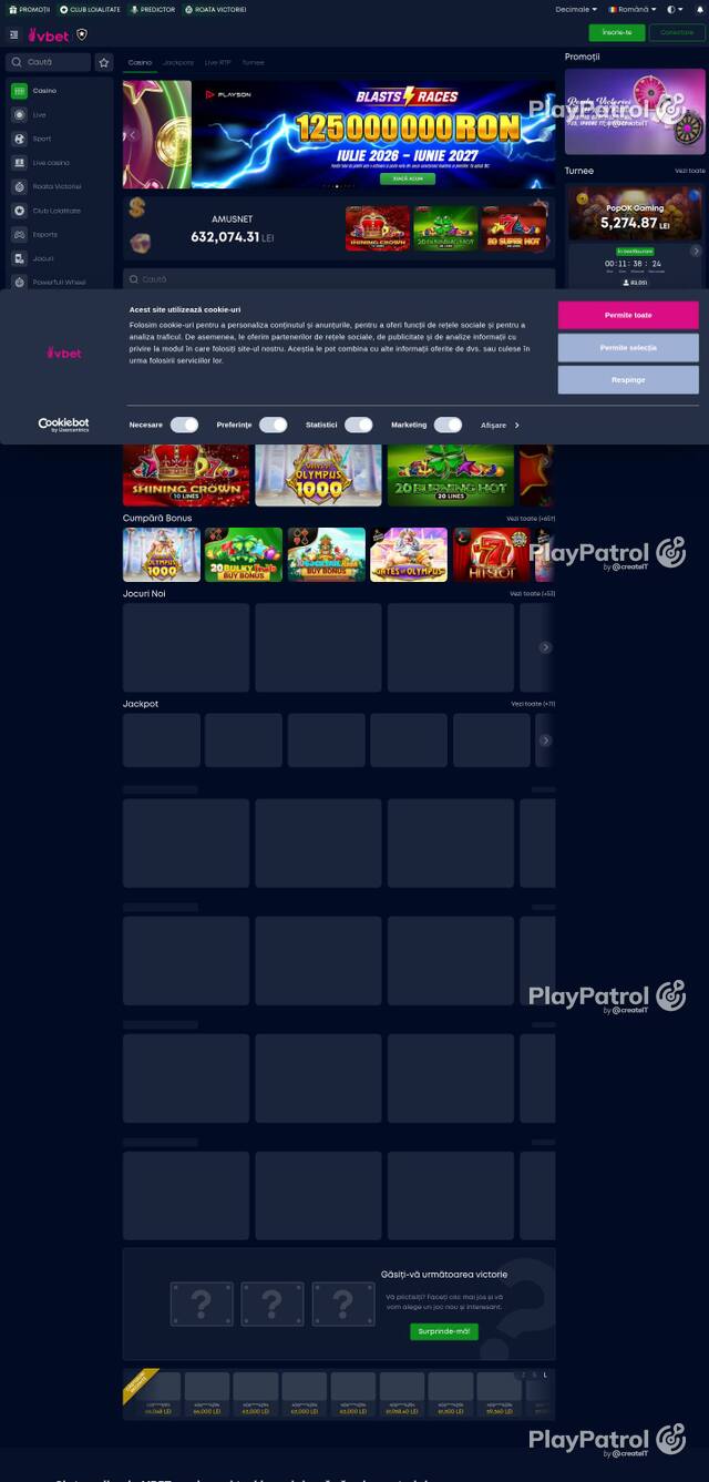 Homepage capture of VictoryBet recorded during the scan