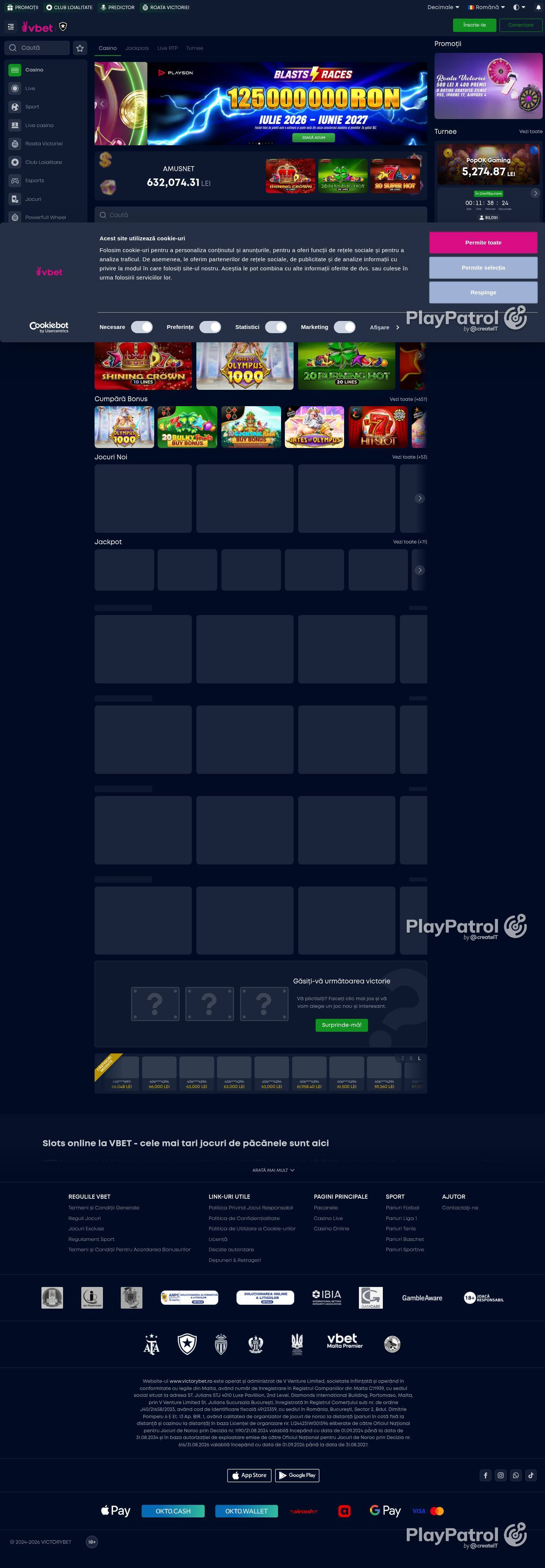 Full capture of VictoryBet recorded during the scan