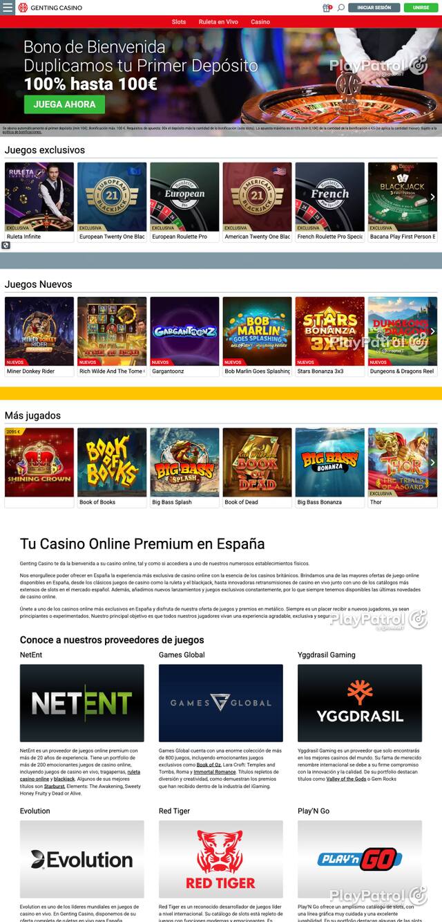 Capture of Genting Casino recorded during the scan