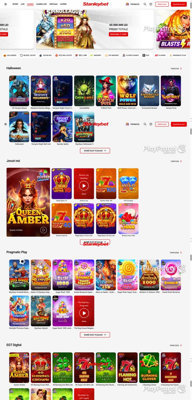 Capture of the front page of Stanleybet (stanleybet.ro) on 19 October 2026