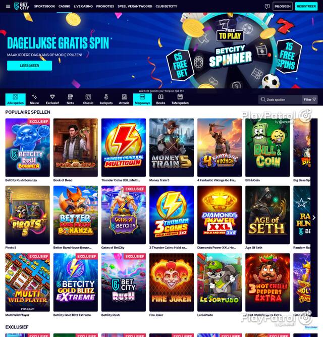 Homepage capture of BetCity recorded during the scan
