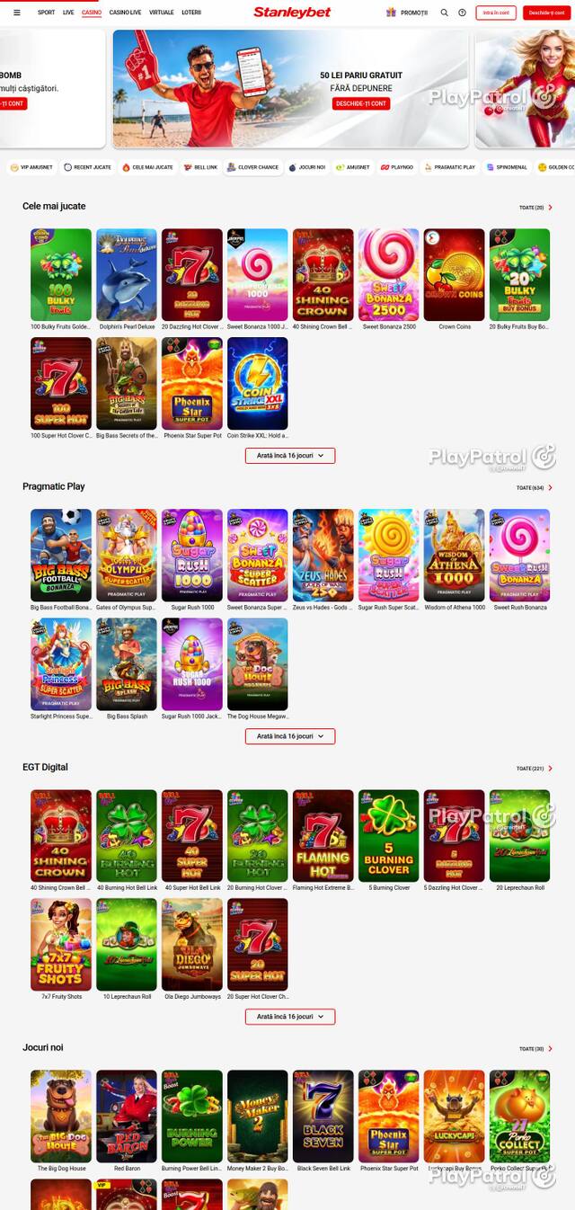 Homepage capture of Stanleybet recorded during the scan