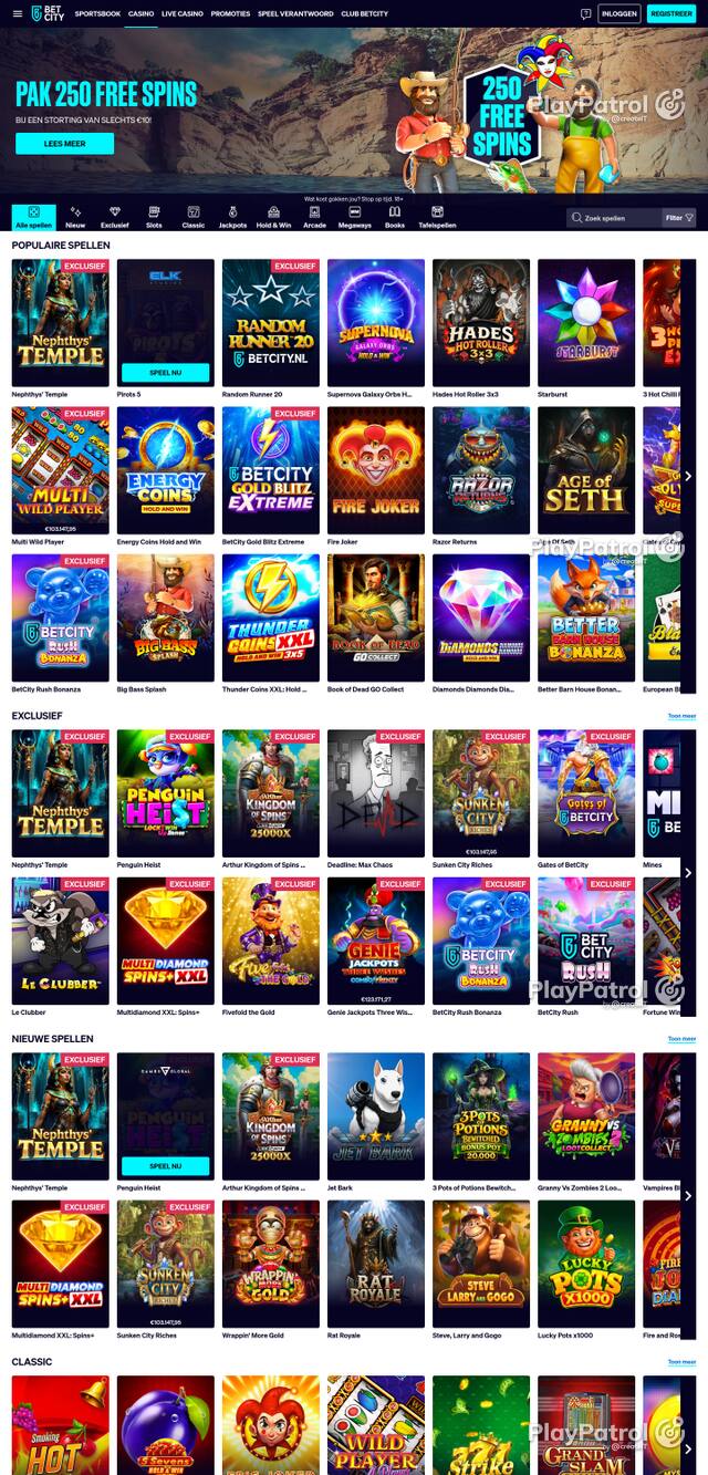 Capture of the front page of BetCity (betcity.nl) on 26 October 2026