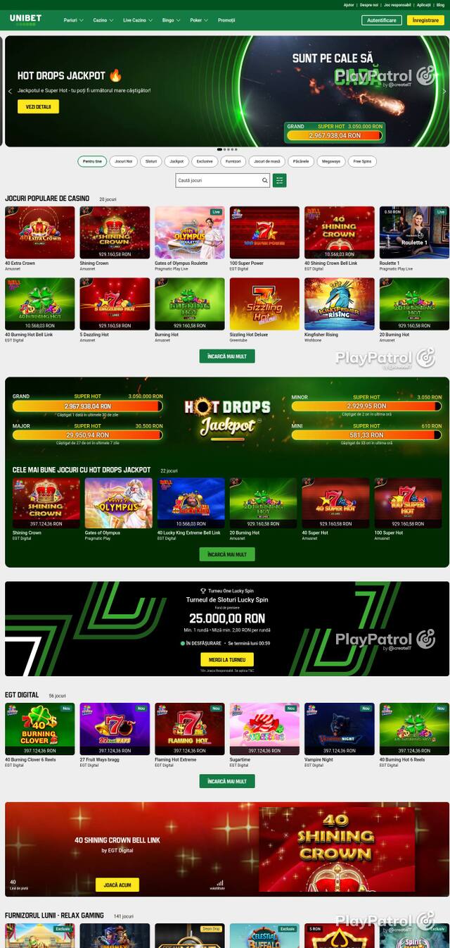 Capture of Unibet recorded during the scan