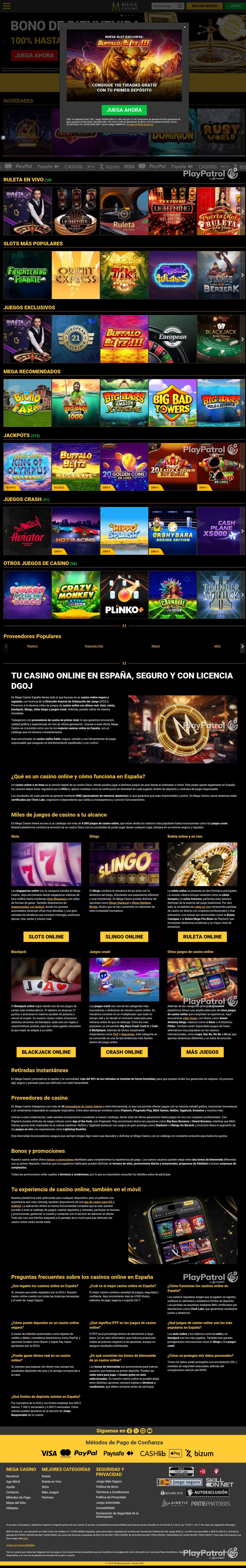 Full capture of Mega Casinos recorded during the scan