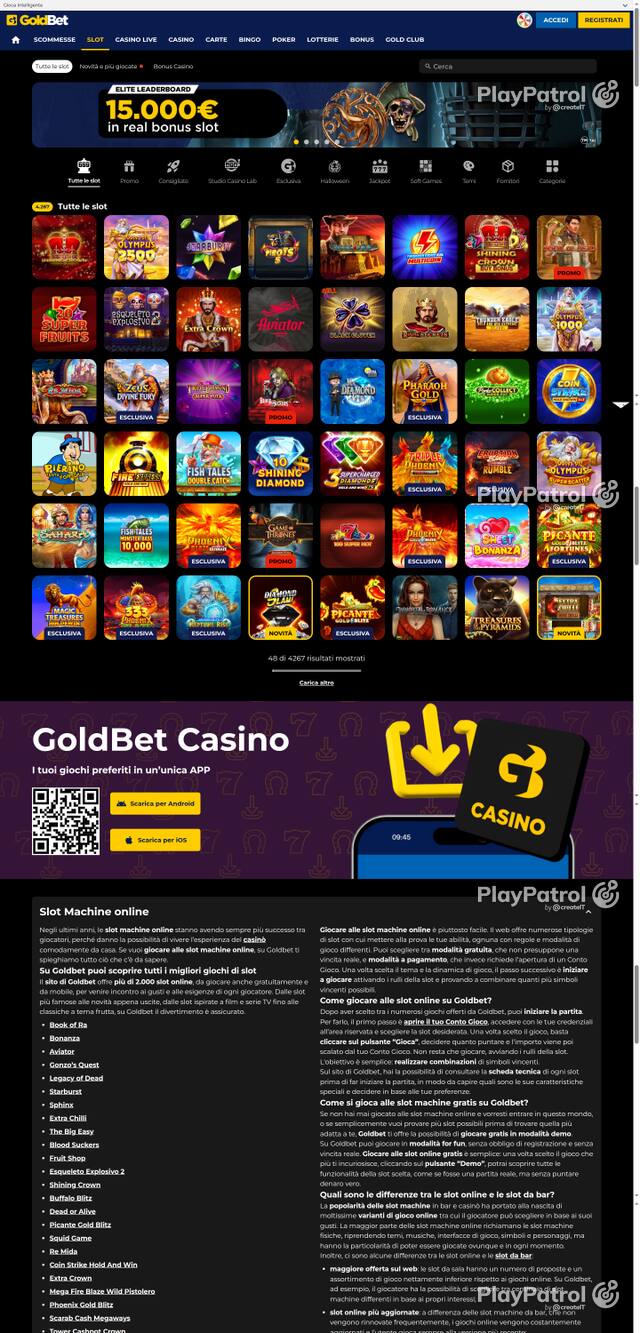 Front page of Goldbet as captured on 29 October 2026