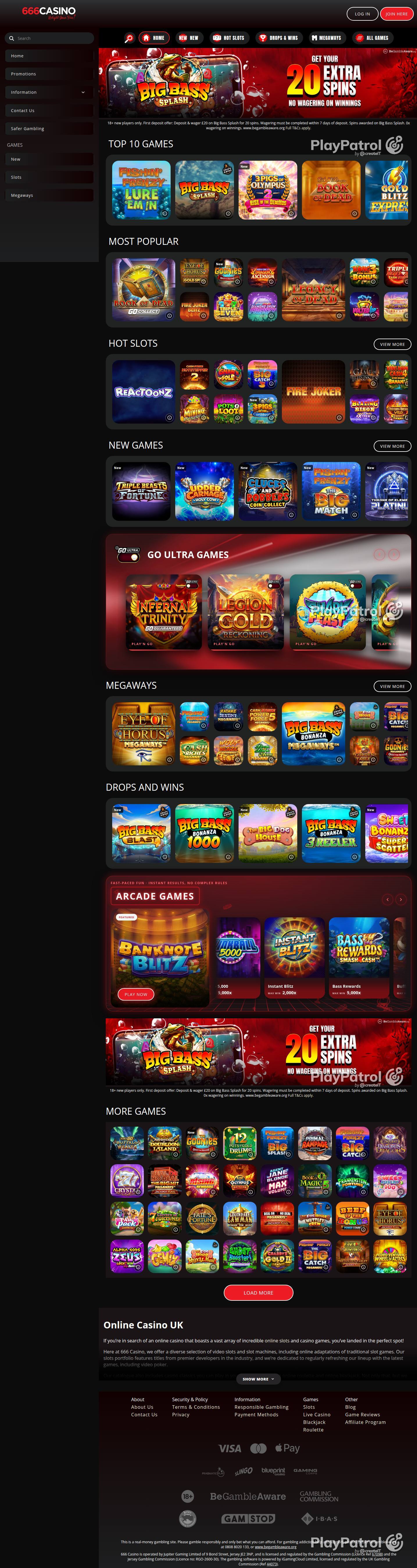 Full capture of 666 Casino recorded during the scan