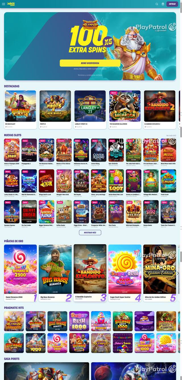 Capture of the front page of Piñata Casino (pinatacasino.es) on 27 October 2026