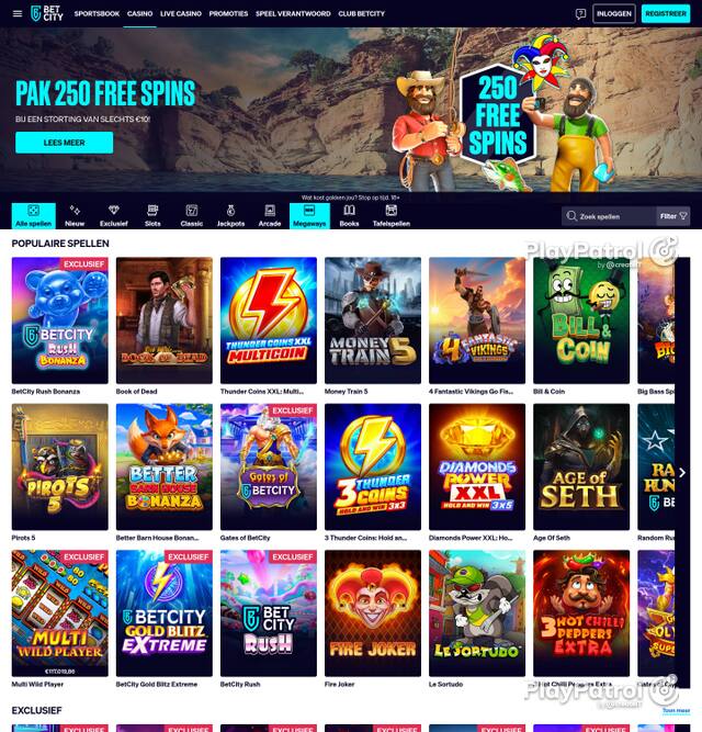 Homepage capture of BetCity recorded during the scan