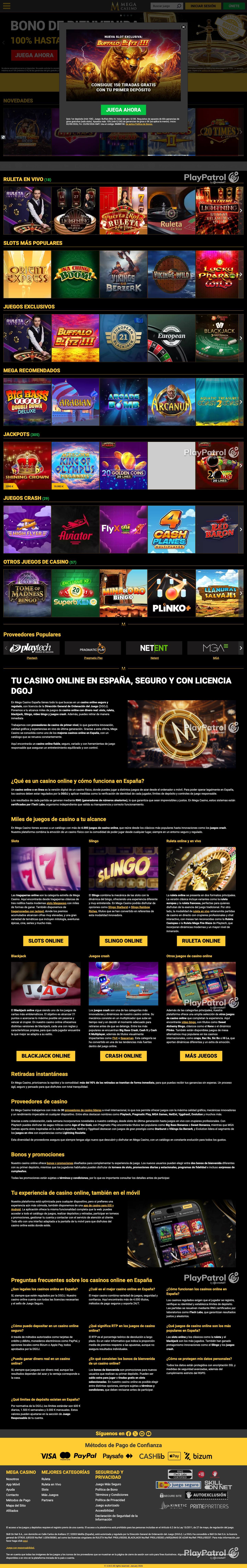 Full capture of Mega Casinos recorded during the scan