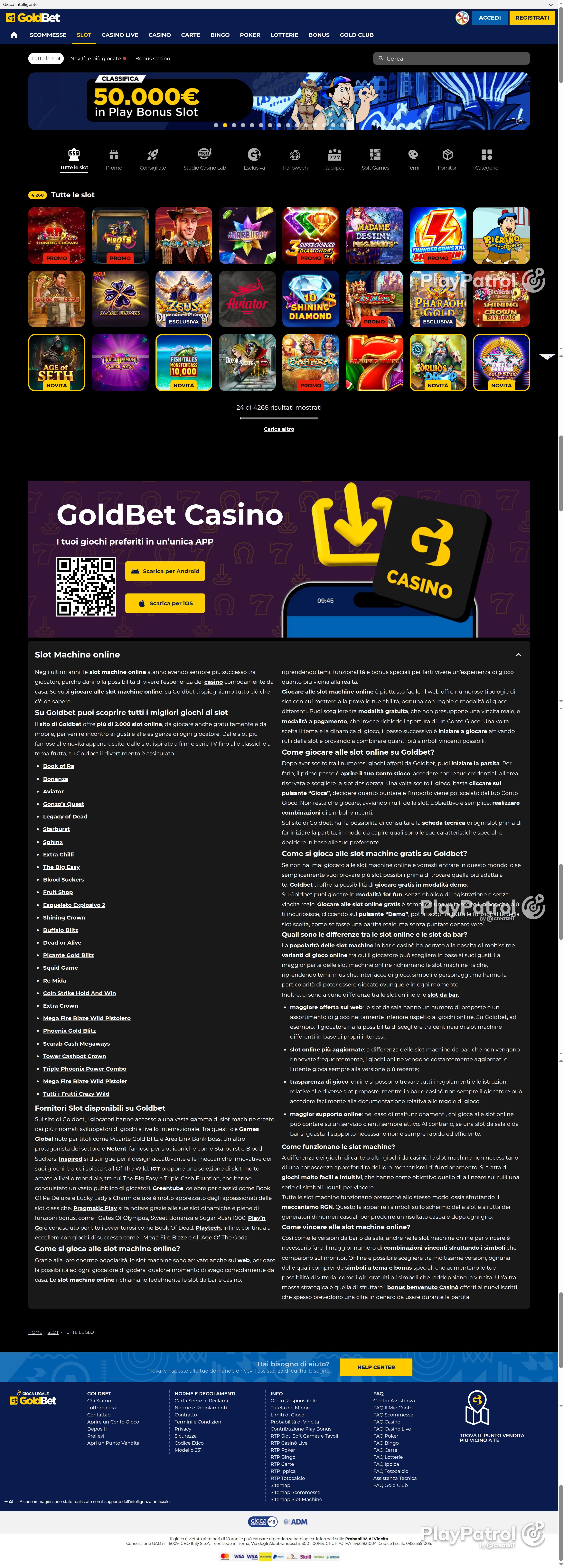 Full capture of Goldbet recorded during the scan