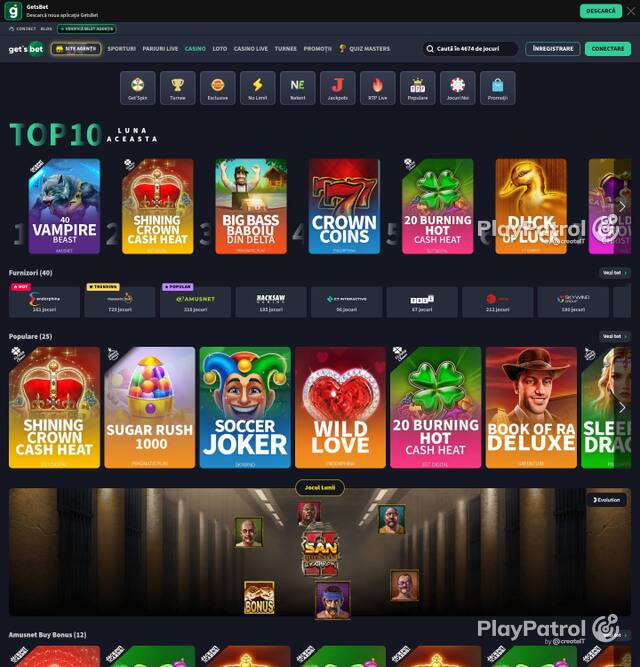 Homepage capture of Get's Bet recorded during the scan