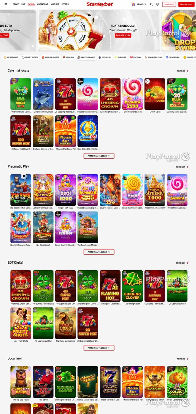 Homepage capture of Stanleybet recorded during the scan