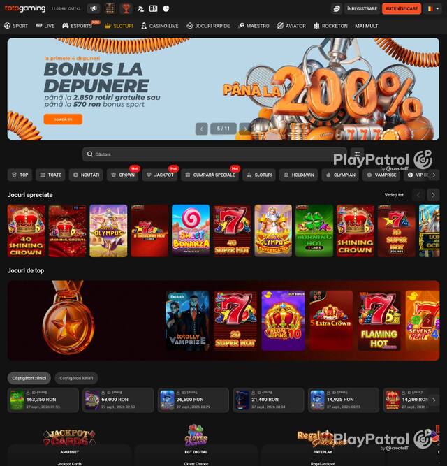Homepage capture of Totogaming recorded during the scan