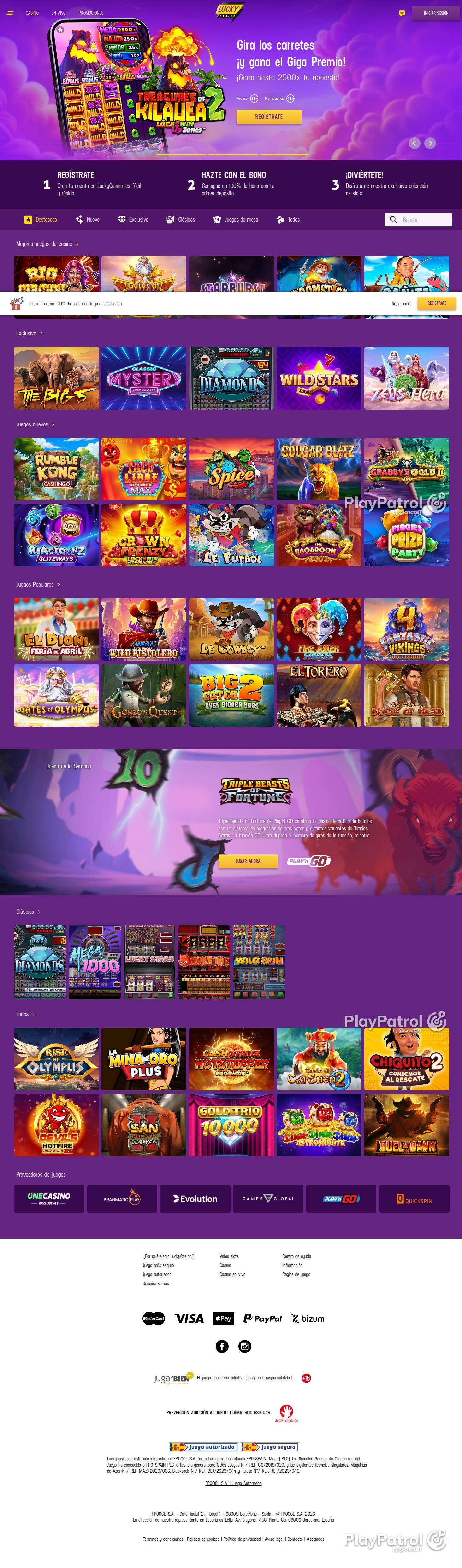 Full capture of Lucky Casino recorded during the scan