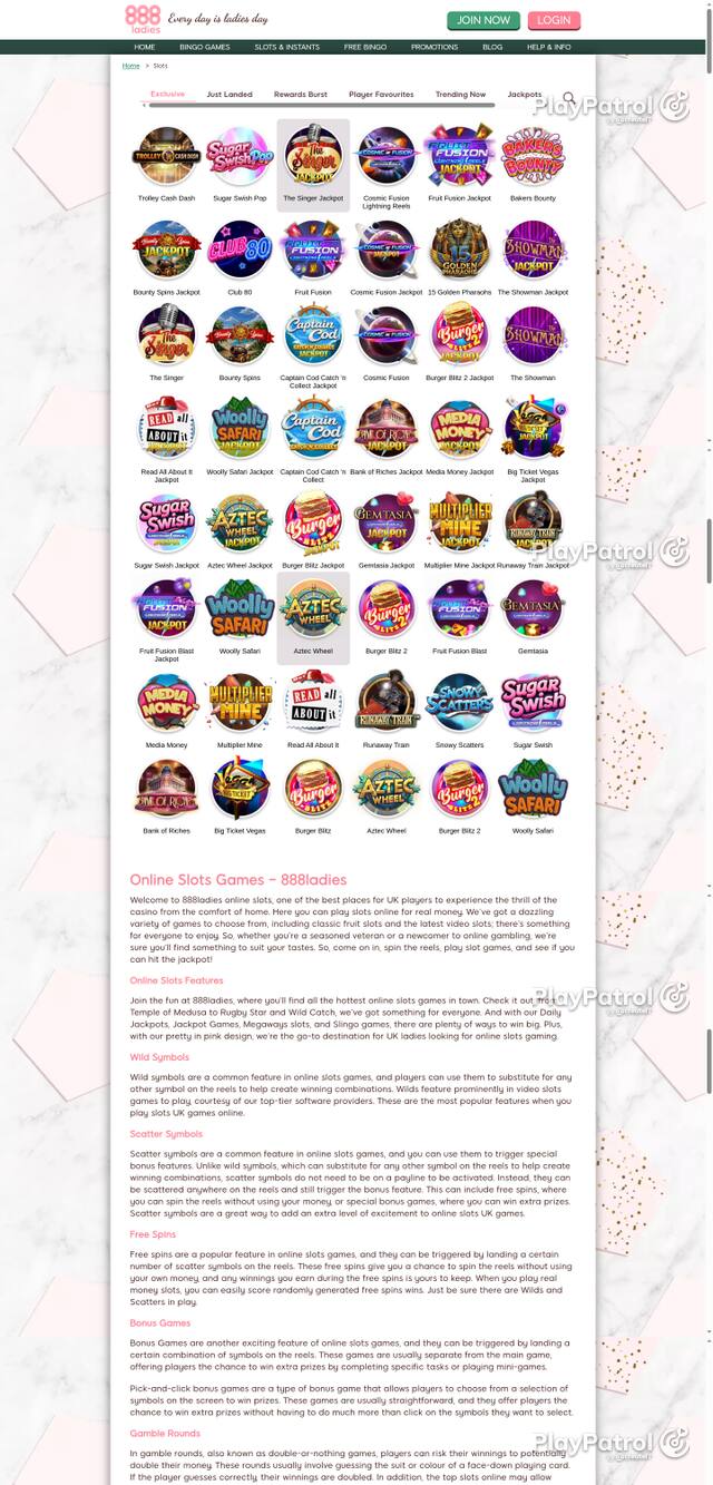 Capture of the front page of 888ladies (888ladies.com) on 28 October 2026