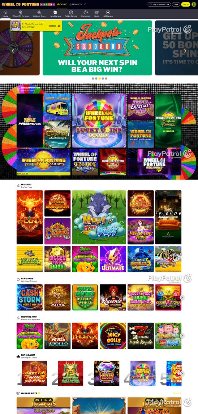 Front page of wheeloffortunecasino.com as captured on 26 October 2026