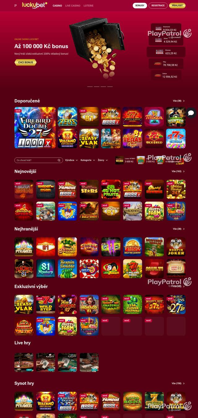 Homepage capture of LuckyBet recorded during the scan