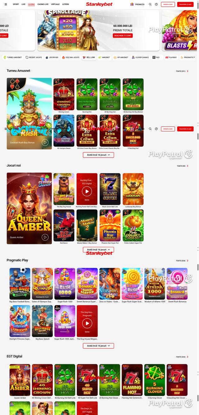 Capture of the front page of Stanleybet (stanleybet.ro) on 12 October 2026