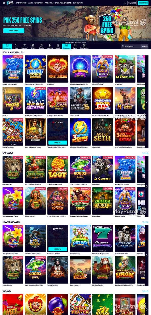 Capture of the front page of BetCity (betcity.nl) on 8 October 2026