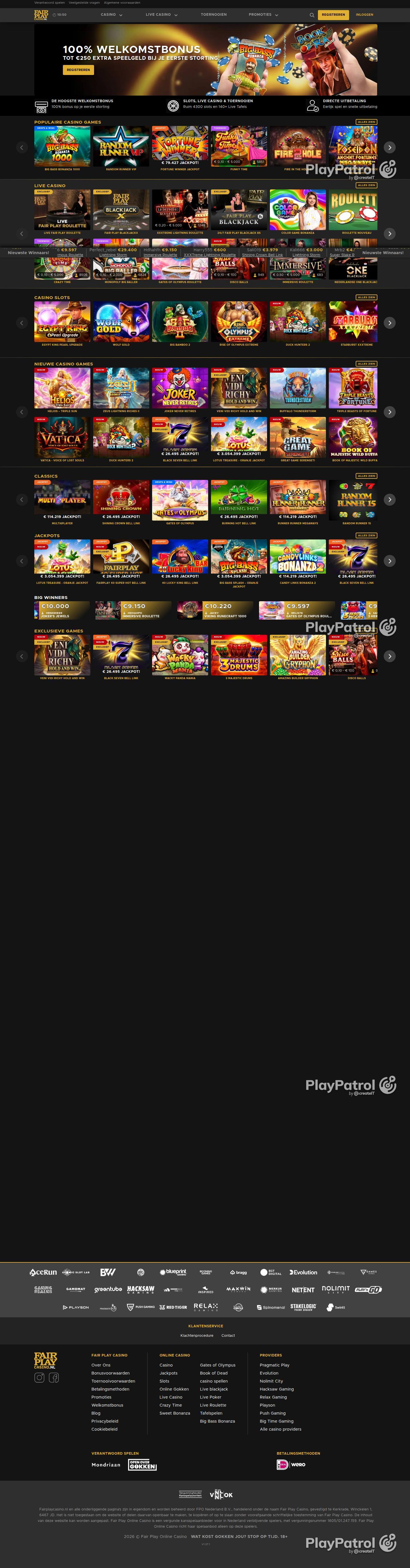 Open the capture of Fair Play Casino from 14 September 2026
