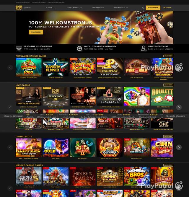 Capture of Fair Play Casino recorded during the scan